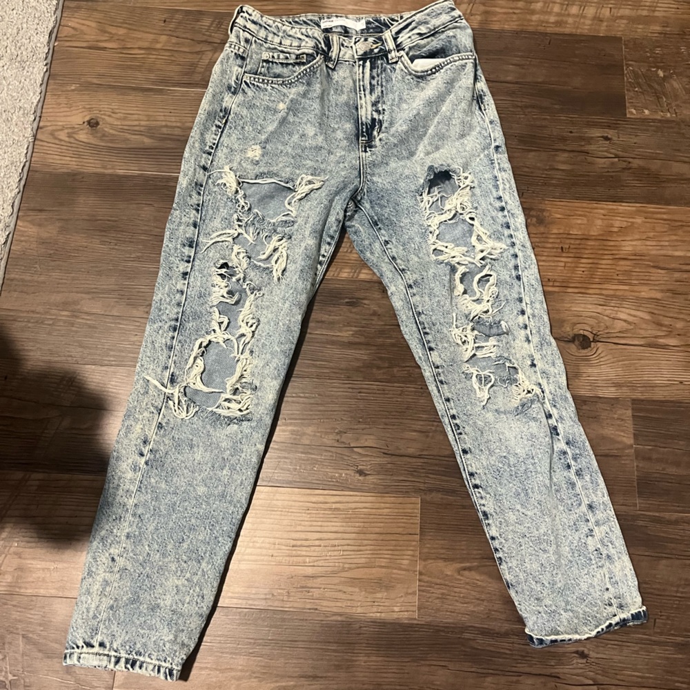 Garage light wash mom jeans